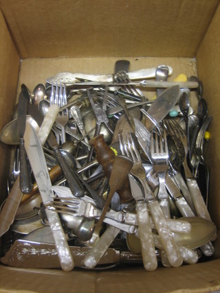 A quantity of various silver plated flatware