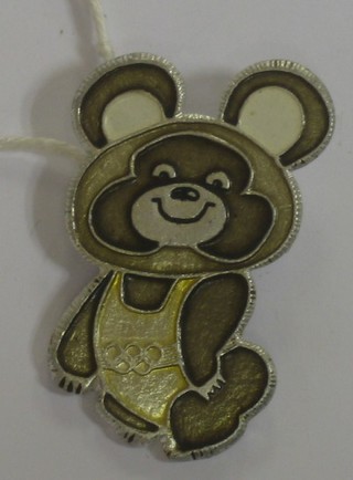 An aluminium brooch for the Moscow Olympic Games in the form of Mishka the Bear