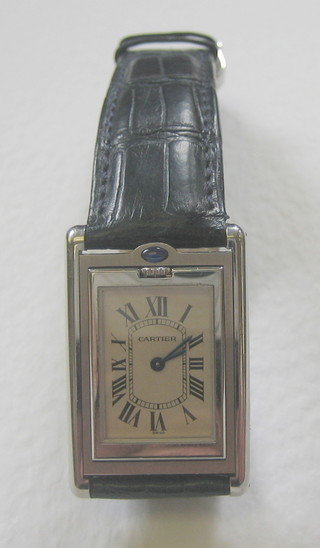 A Cartier quartz wristwatch contained in a stainless steel case marked Cartier 2094CD 2405