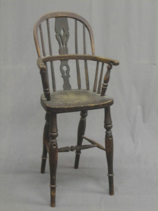 A childs elm Windsor training chair