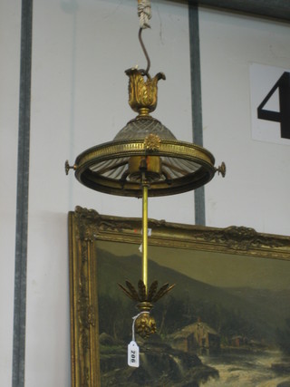 A gilt metal and glass electrolier (f)