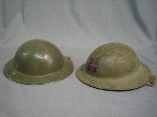 2 WWII British steel helmets