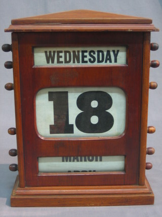 An Edwardian mahogany perpetual calendar