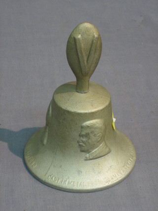 A WWII  aluminium bell cast from a German aircraft shot down over Britain