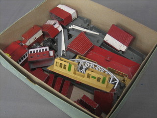 Various miniature buildings etc for railway displays