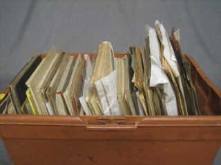 A collection of old magazines "Picture Post" etc, contained in a brown plastic box