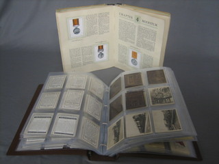 A collection of various cigarette cards contained in a brown plastic album together with a Continental picture card album - Orders and Medals (2)