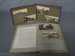 A 1930's black and white photograph album  of Belgium, together with 1 other photograph album relating to a walk along the South Coast of England in the 1930's
