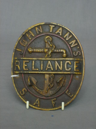 An oval safe plate for John Tann's, 6"