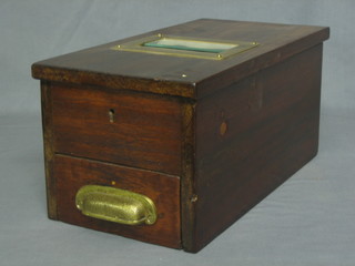 A mahogany till fitted a drawer