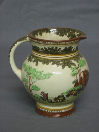 A Royal Doulton seriesware jug decorated a feasting scene, base marked Royal Doulton 6"