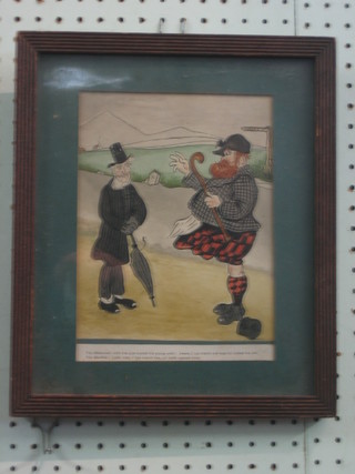 An original humerous coloured picture "Scotsman and Gentleman" 8" x 6 1/2"
