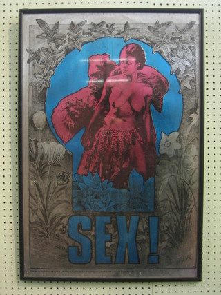 A  Martin Sharp 1960's psychedelic poster titled "Sex", published by Big O Posters, the base marked Martin Sharp and King Kong Bop 2 Sex 29" x 20"