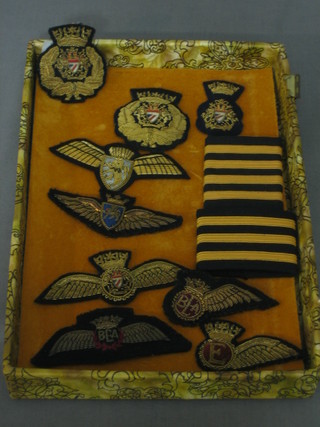 A quantity of various Air Line insignia including cap badges, pilots wings etc