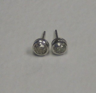 A pair of old cut diamond set ear studs approx. 0.6ct total weight