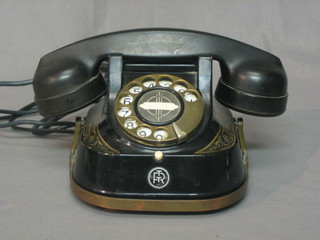 A Belgian bell metal dial telephone