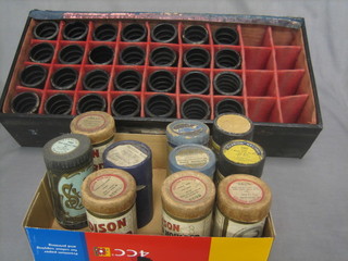 A fibre box containing 28 various photograph cylinders together with 10 photograph cylinders