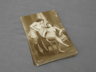 Various Edwardian "risque" black and white photographs of ladies, four marked Serie 30 x 2, 39 and 42 marked JR, 2 marked Serie 2, 1 marked JB 5, 1 marked 0B 16 and RG 103 and 105 (11)