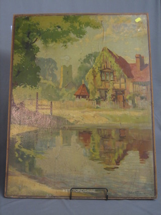 A 1930's reproduction advertising poster for Hertfordshire 30" x 23"