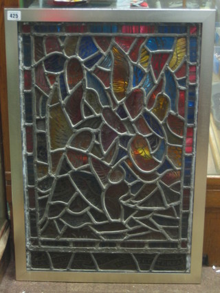 Theodore Kern, a 20th Century stained glass panel "Madonna and Child"    26" x 17"