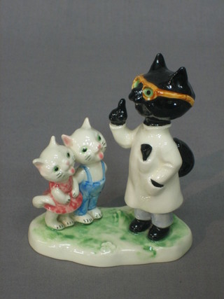 A Goebel figure of a standing cat doctor and 2 kittens, base impressed KT259 4"