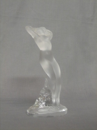 A modern Lalique glass figure in the form of a standing naked lady 10", the base marked Lalique 