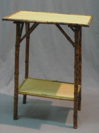 A rectangular bamboo 2 tier occasional table 20"