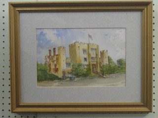 Watercolour drawing "Hever Castle" 7" x 10" indistinctly signed