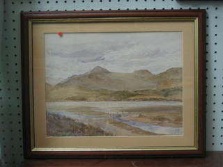 Watercolour drawing "Mountain Scene" monogrammed FRB, dated 16, 8" x 11"