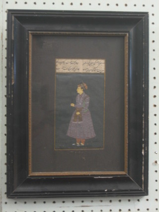 An Eastern print "Standing Figure of a Lady" the top with script 7" x 4"