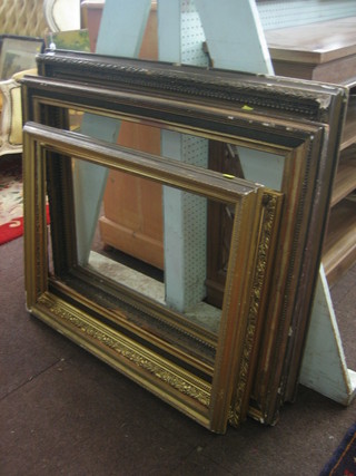 4 various wooden picture frames approx 32" x 38", 30" x 39", 26" x 31" and 24" x 34"