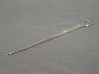 A modern silver meat skewer/paper knife marked PWI London 1978 2 ozs