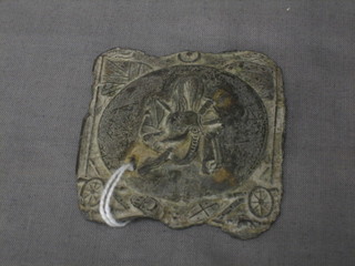 A Crimean War embossed metal military  buckle  2", the reverse with some illegible marks