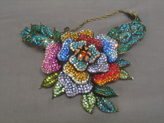 A large and impressive Butler & Wilson multi coloured corsage/ necklace
