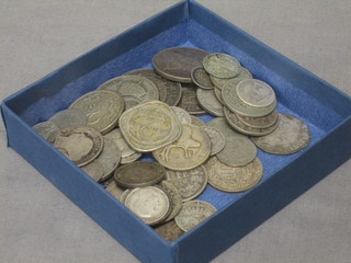 An 1896 South African 2 1/2 shilling piece, ditto 1897 and various other silver coins