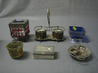 A collection of various silver plated items