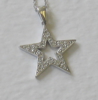 A 5 pointed star pendant set diamonds