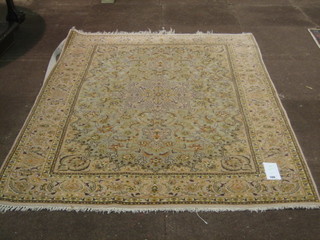 A fine quality contemporary silk Persian carpet with garden design 64" x 44"