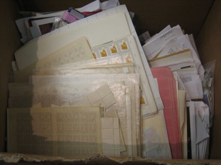 A box of various stamps