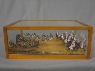 A group of model soldiers depicting The Battle of Napoleonic Salamanca 17" 