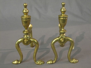 A pair of brass Adam style fire dogs 10"