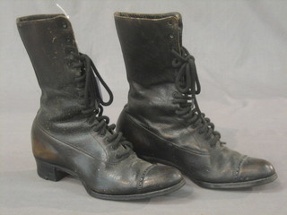 A pair of Victorian ladies leather ankle boots