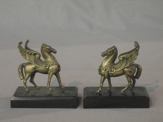 A pair of metal figures of Pegasus - the winged horse 4"