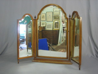 A triple bevelled plate dressing table mirror