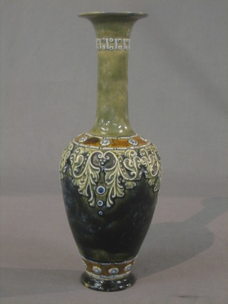 A Royal Doulton club shaped vase, base marked Royal Doulton 1192 11" high