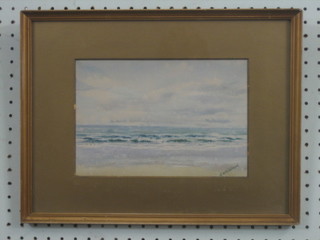 A M Gilland, watercolour "Sea Scape" 6" x 9"