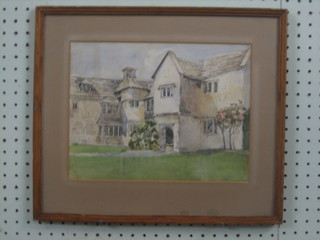 Watercolour drawing "Westwood Manor, Wiltshire" 9" x 11 1/2"
