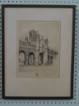 W Hester, an engraving "Christs Hospital" 10" x 7"
