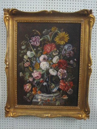 Oil on canvas, still life study "Vase of Flowers" 24" x 17"