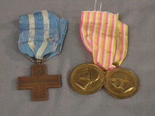 A WWI Italian War Cross, together with 2 Italian War medals